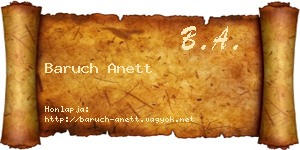 Baruch Anett névjegykártya