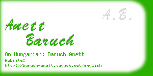 anett baruch business card